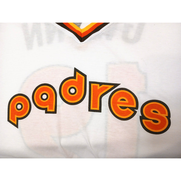 Padres San Diego Baseball Tony Gwynn #19 Jersey T-Shirt Men's XL White Orange - Picture 7 of 14